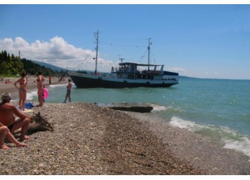 Собственный пляж | Пансионат «Водопад»|Абхазия, Новый Афон